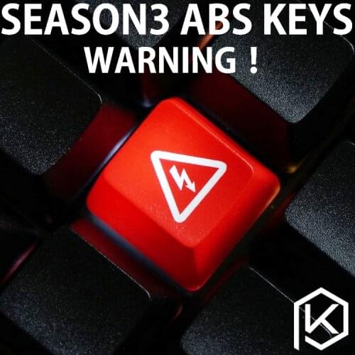 Novelty Shine Through Keycaps ABS Etched, light,Shine-Through warning black red custom mechanical keyboards light oem profile