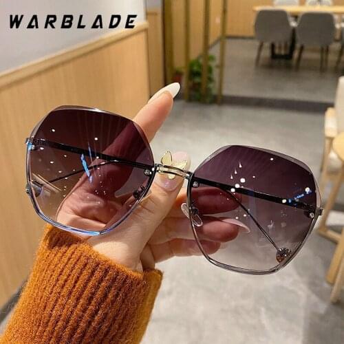 New Rimless Square Sunglasses Fashion Sunglasses Women Tide Glasses Pink Brown Lunette De Soleil Femme Vogue Zonnebril Dames