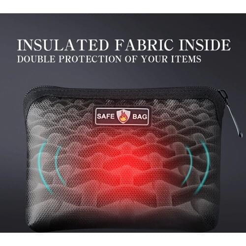 Fireproof Waterproof Document Bags Liquid Silicone Heat Insulation Fire and Water Resistant Safe Bag Zippered Office Suppllies