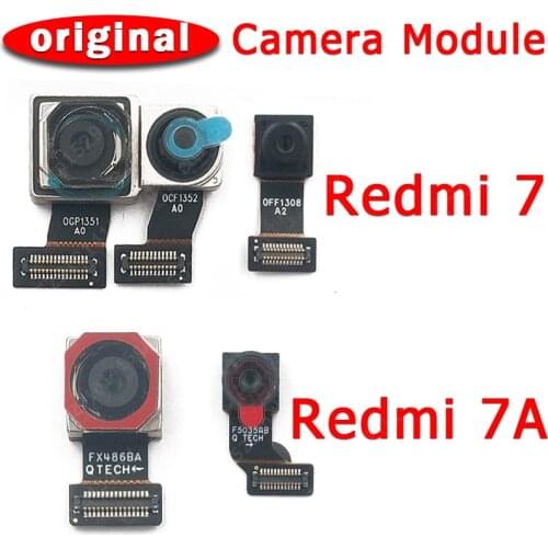 Original Front and Rear Back Camera For Xiaomi Redmi 7 7A Main Facing Frontal Camera Module Flex Cable Replacement Spare Parts