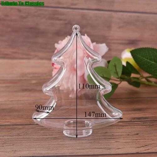 Plastic Fillable Ball for Festivel & Party Home Tree Pendant Hanging Decoration Christmas Tree Shape Transparent Xmas Ball