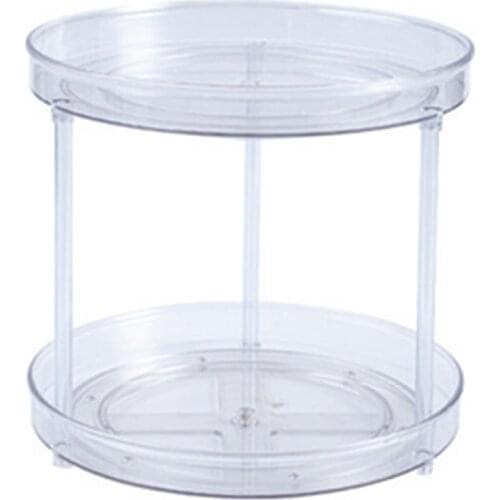 Transparent Multifunctional Rotating Shelf Kitchen Spice Bottle Fruit Cosmetic Storage Rack