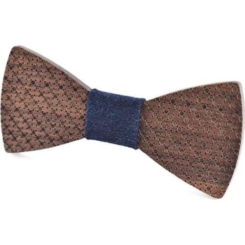 Dropshipping dot wood bowtie new design original vogue high quality women men wedding walnut wooden bow tie