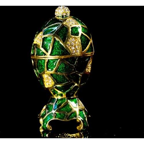 QIFU New Arrival Green Faberge Egg Collection for Jewelry Box