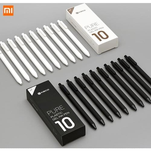 10Pcs/Lot Xiaomi KACO 0.5mm Xiaomi Mi Signing Pen Gal Ink Smooth Writing Signing Black Refill Not fountain pen roller ball pen