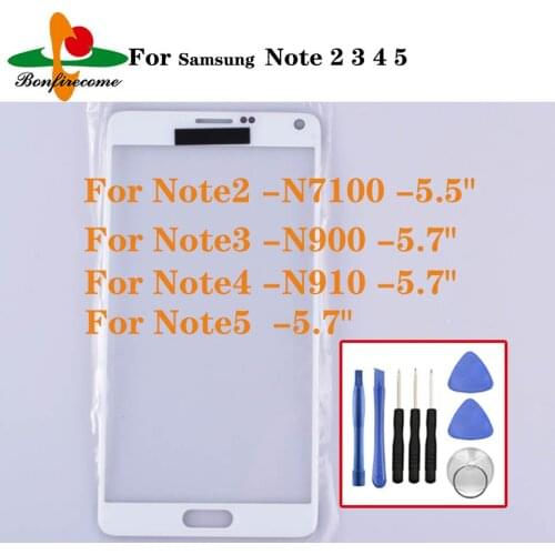 For Samsung Galaxy Note 2 3 4 5 Note2 N7100 \ Note3 N900 N9000 \ Note4 N910 \ Note5 Touch Screen Sensor Front Panel Glass