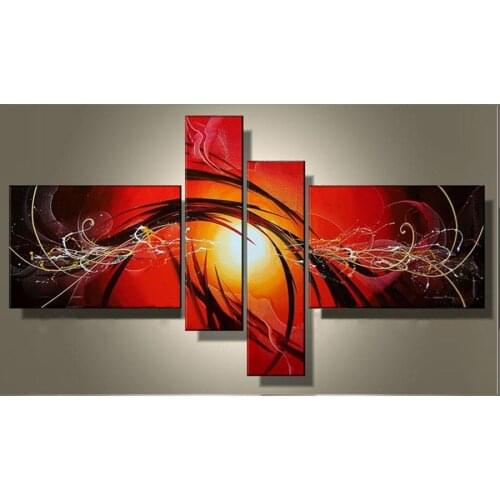 Modern Abstract Painting for Sale 4 Piece Canvas Art Handmade Oil Painting Abstract Canvas Living Room Wall Decor Unframed