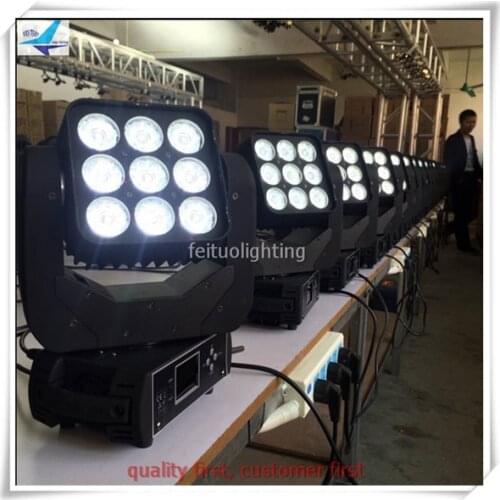 2pcs/lot 9x12w RGBW 4-in-1 LEDs matrix led moving head dmx blinder light