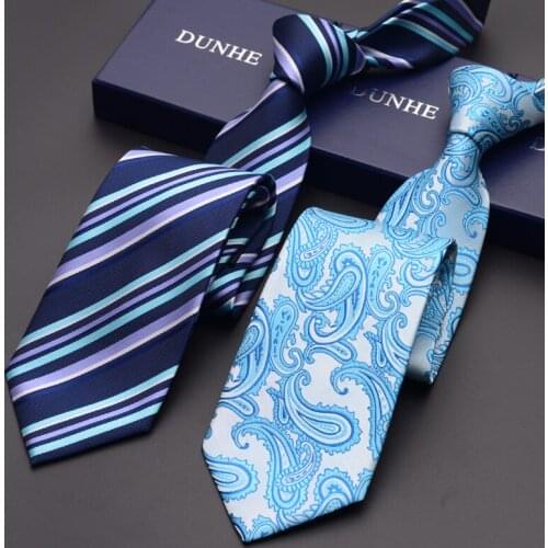 High Quality 2019 New Fashion Ties Men Business 8cm Silk Tie Wedding Party Ties for men Designers Brand with Gift Box Soft