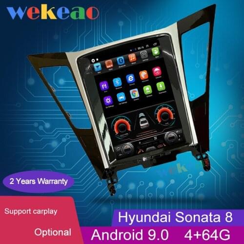 Wekeao 10.4'' Vertical Screen Tesla Style 1 Din Android 9.0 Car Radio GPS Navigation For Hyundai Sonata Car Dvd Player 2012-2015