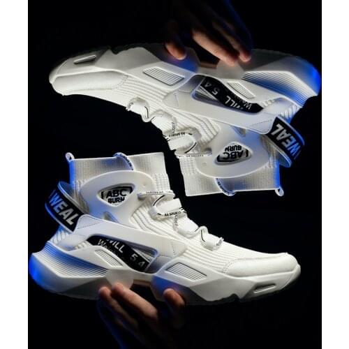 Running Shoes For Men High Top Sock Sneakers Men Chunky Dad Shoes Jogging Trainers Breathable Sports Comfortable Walking Shoes