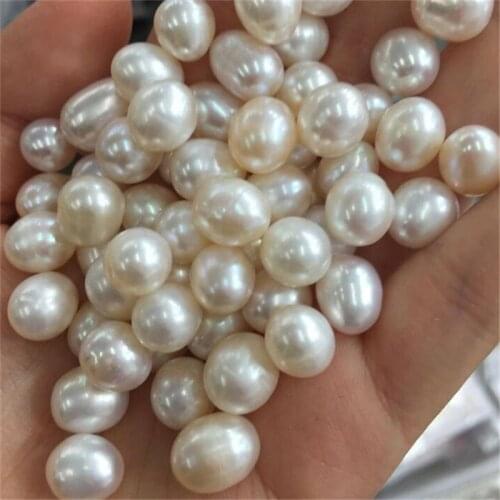 High Luster 3A Drop Pearls 10x14mm 5x7mm Half Hole Natural Freshwater Pearl for Women Necklace
