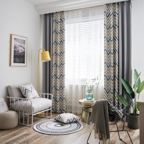 ZRcortinas Simple Style Stitching Curtains Faux Cotton Linen Blackout Curtains for Living Room Window Curtain for Bedroom