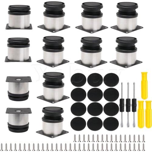 12x Adjustable Stainless Steel Round Table Feet Furniture Parts 5x5cm