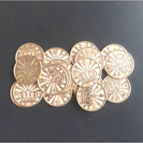 500pcs 25*1.85mm Brass Vending Machine Token Coin Arcade Game Machine Coin Pentagram Crown Token Coins