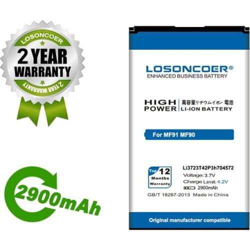 LOSONCOER Battery 2900mAh Li3723T42P3h704572 Battery For ZTE MF91 MF90 MF90M For MTC 833F 831FT 4G WIFI Router Modem