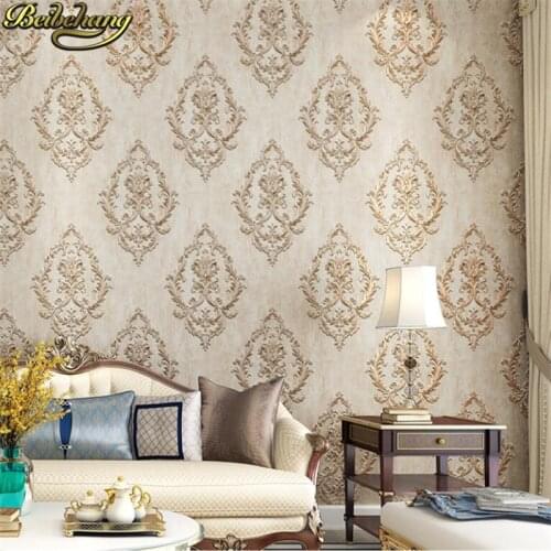 Beibehang European garden 3D round net fine embossed wallpaper bedroom living room TV wall wallpaper for walls 3 d Home Decor