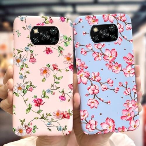 Case For Xiaomi POCO X3 NFC Case For Xiaomi POCO X3 Pro Silicon Flower Soft Cover For Xiaomi POCO X3 GT 5G X3NFC Case TPU Bumper