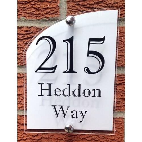 DIY House Number MODERN HOUSE SIGN / PLAQUE QUALITY ACRYLIC ALUMINIUM BACKPLATE SHAPED