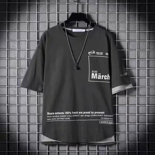 Men Summer haif T-shirt loose short sleeves Leisure T-shirt letter Printed t-shirts