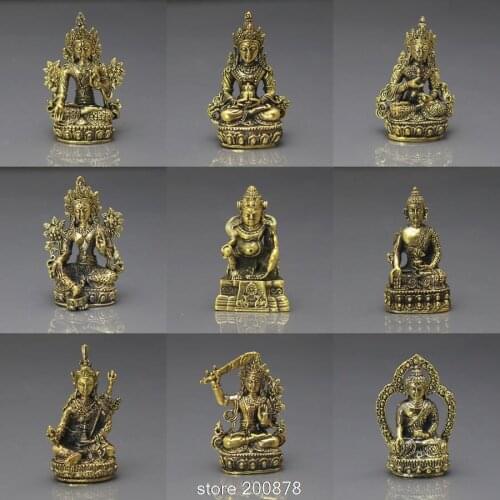 HDC0683 Wholesale Tibetan Mini Brass Pocket Amulet Buddha 10pcs lot Free shipping