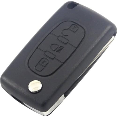 Jingyuqin VA2/HCA Blade Fob Shell for PEUGEOT 207 406 307 308 408 107 Partner 306 407 Flip Car Key Case 3 Button Ce0523 Ce0536