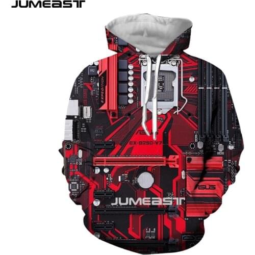 Jumeast Brand Men/Women 3D Printed Sweatshirt Electronic chip Hip Hop Long Sleeve Cap Hoody Sport Pullover Hoodies