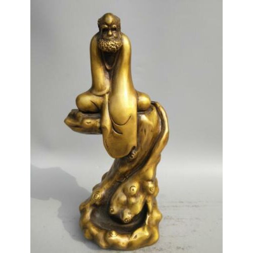 Collection archaize brass Bodhidharma Backflow incense burner
