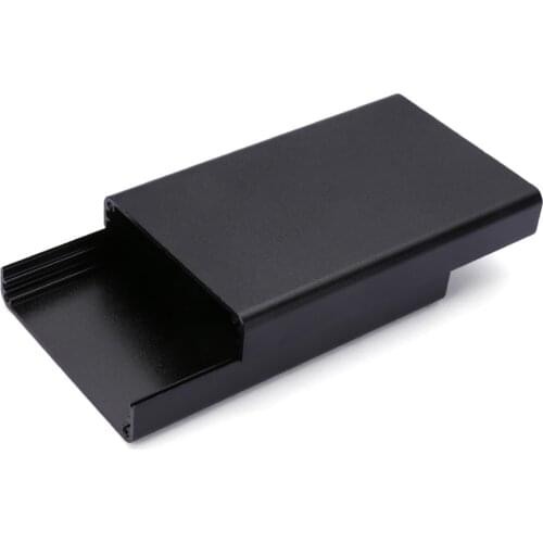 Aluminum PCB Instrument Box Enclosure DIY Electronic Project Case Panels Screws DIY Built-in Grooves Black 80x50x20mm