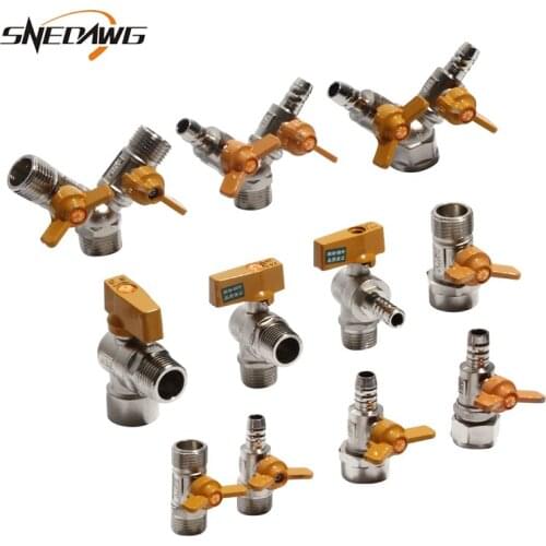 20mm 1/2'' Brass Gas Valve 2 or 3Way Port Shut off Ball Valve High Pressure Resistant Fuel Gas Oil Valve Clamp