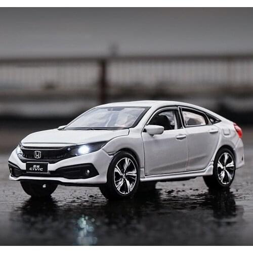 1/32 Honda Civic Metal Model Toy Car Alloy Die Cast Sound Light Miniature Toys Vehicle For Children Decoration Gifts