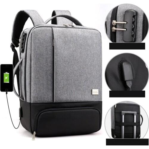 Backpack for men Splashproof 16 inch Business can hand bag for laptop Password lock anti-theft Travel Teenage Backpack USB 2019
