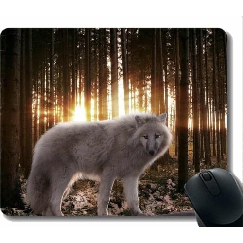 Mouse Pad Non-Skid Natural Rubber Rectangle Mouse Pads,Animal wolf blu Rubber Large Mouse pad Mat
