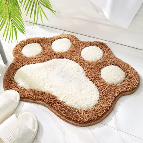 Cute Animal Foot Shape Non-Slip Bathroom Mat Quality Water Absorbent Bath Mat Home Decor Floor Carpet Hallway Doormat 5 Colors