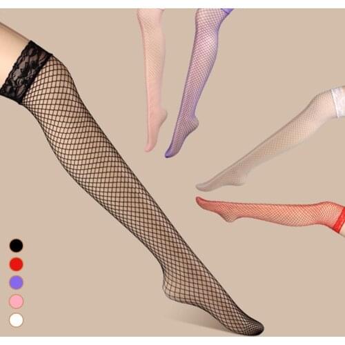 Sexy Thigh Fishnet Stockings Ladies Hollow Out Mesh Summer Stockings Stockings High Thigh For Women High Multi-color