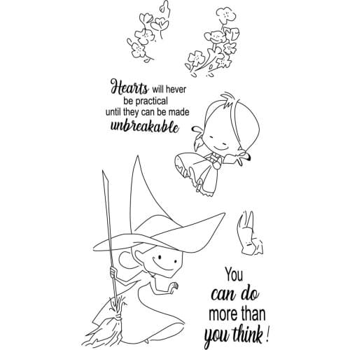 CLEAR STAMP GIRL DIY Scrapbook Card album paper craft silicon rubber roller transparent stamps w501