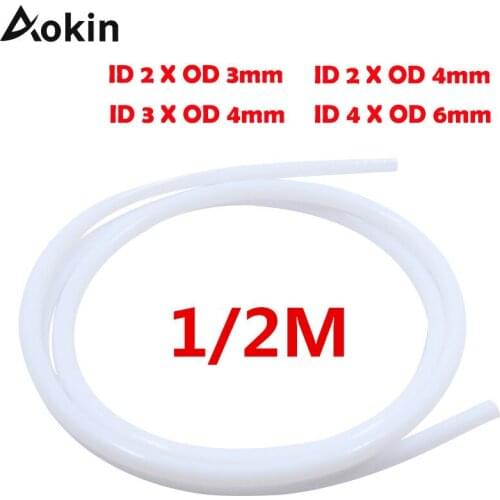 Aokin 2M 1M PTFE Tube PiPe For 3D Printers Parts J-Head Hotend Bowden Extruder V5 V6 1.75mm 3mm Filament ID2mm 4mm Tubes
