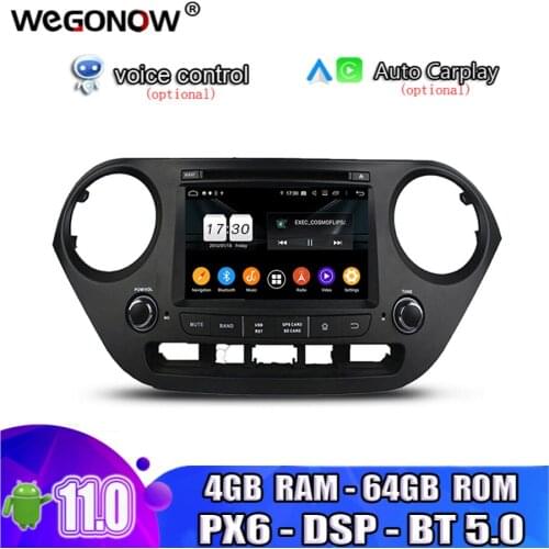 PX6 DSP TDA7851 DSP HD Android10 For Hyundai I10 2014-2017 8 Core 64GB ROM Car DVD Player GPS Map RDS Radio wifi Bluetooth5.0