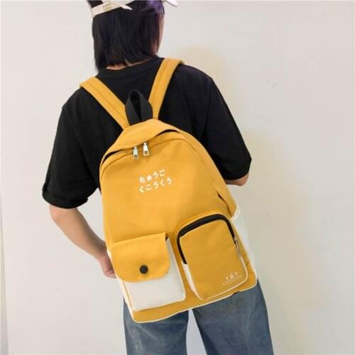 School Bag Women Backpack Canvas Female Fashion Large Capacity Backpacks Multi-pocket Travel Ladies Quality School Bags Mochilas