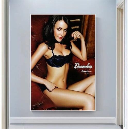Silk Cloth Wall Poster Karen Hassan Sexy Model Star Art Home Decoration Gift