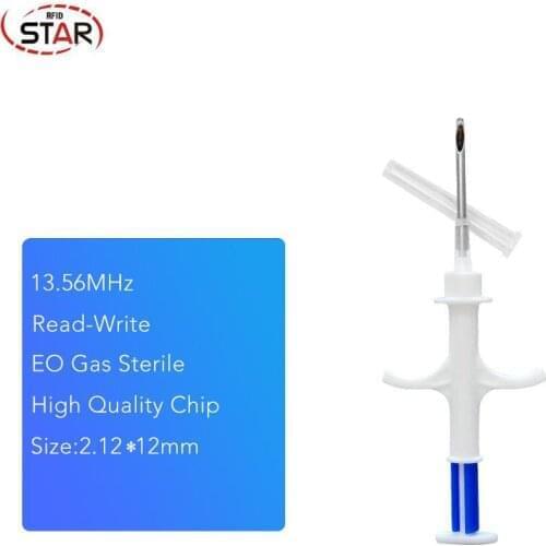 20pcs rfid animal syringe NFC Microchip injector Ntag216 glass tag for animal identification access control system 13.56mhz