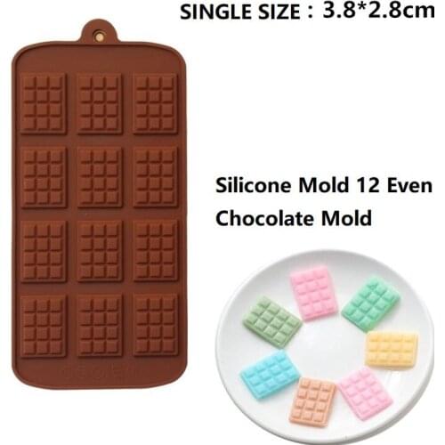 Silicone Mold 12 Even Chocolate Mold Fondant Molds DIY Candy Bar Mould Cake Decoration Tools Kitchen Baking Accessories
