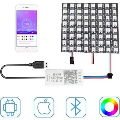 USB WS2812 Led Strip Panel Screen with SP110E Bluetooth Controller WS2812 Individually Addressable Module Light DC5V