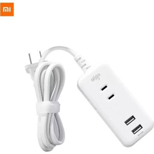 Xiaomi Aig 3-sided jack Power Strip With 2 USB Ports Palm Shape Compact And Portable Full Length 1m