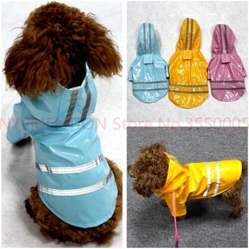 Pet Dog Outdoor Raincoat Waterproof Dog Rain Coat Jacket Reflective Clothing In Dark Rainwear Apparel for big dog raincoat100PCS
