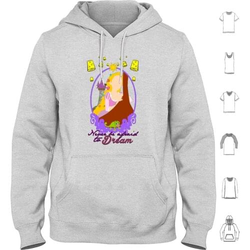 Never Be Afraid To Dream Hoodie Long Sleeve Raiponce Princess Lost Princess Princess Tangled Chameleon Animal
