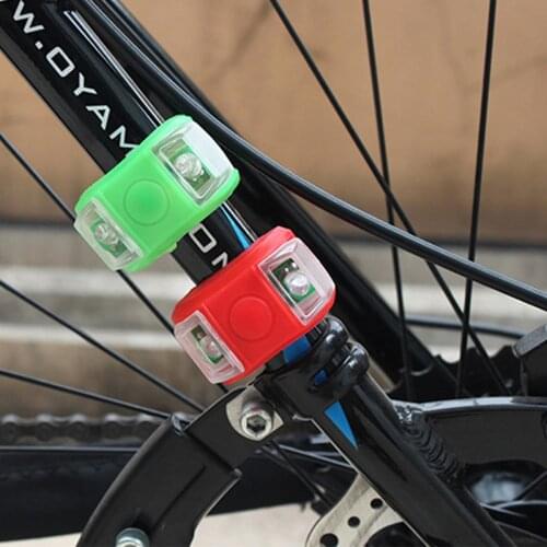 1pcs Bike Led Flash Lights Silicone Head Front Rear Wheel Waterproof Safety Lamp Green Taillights Bicycle Cycling Accessories