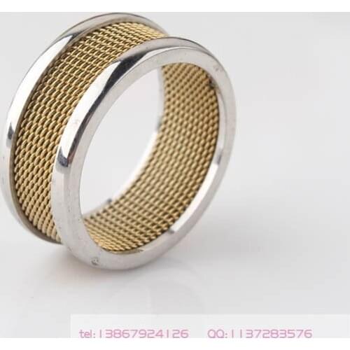 Fashion Jewelry Wholesale nets Wider 1CM high quality stainless steel reticulation gold color Color rings