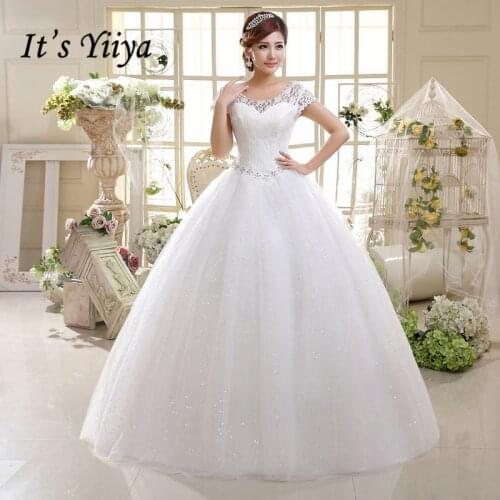 2017 Summer Vestidos De Novia Real Photo Red White Lace O-neck Sequins Wedding Dresses Cheap Princess Bride Gowns Frock HS587