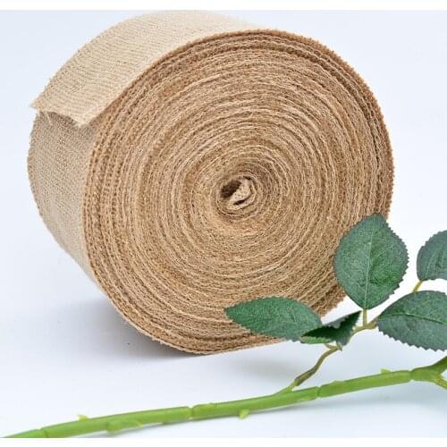 1-10 Meters/Roll 100% Natural Jute DIY Crafts Gift Package Burlap Lace Hessian Hemp Ribbon Vintage Rustic Wedding Party Decor